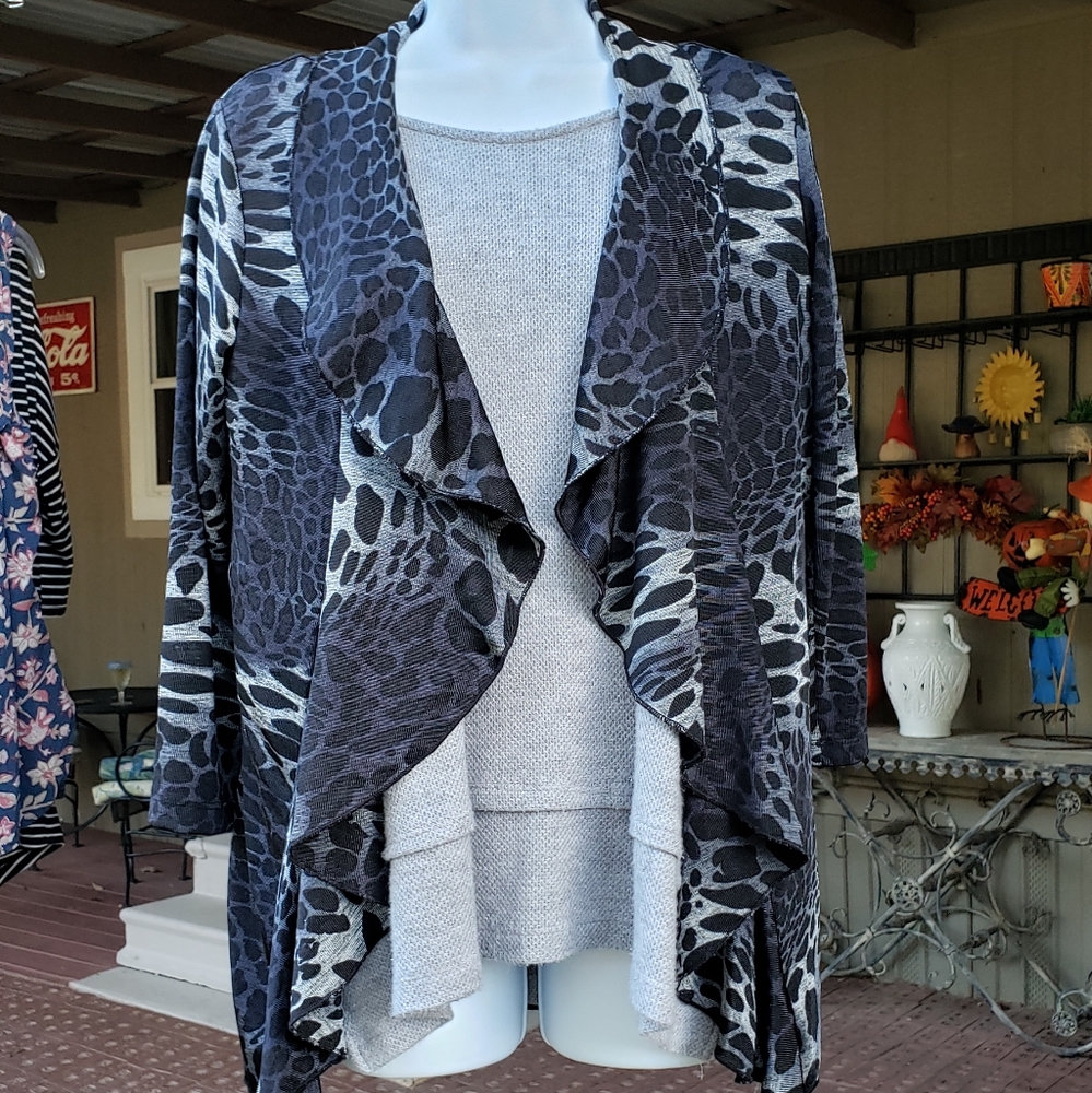 Cheetah Print Wrap Jacket